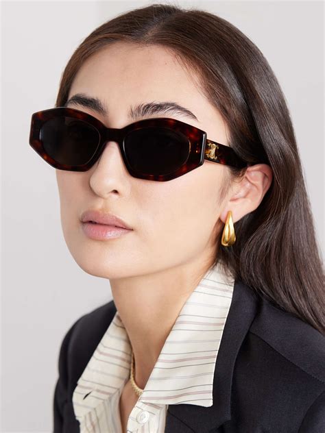 celine cat eye tortoise shell|CELINE EYEWEAR Triomphe cat.